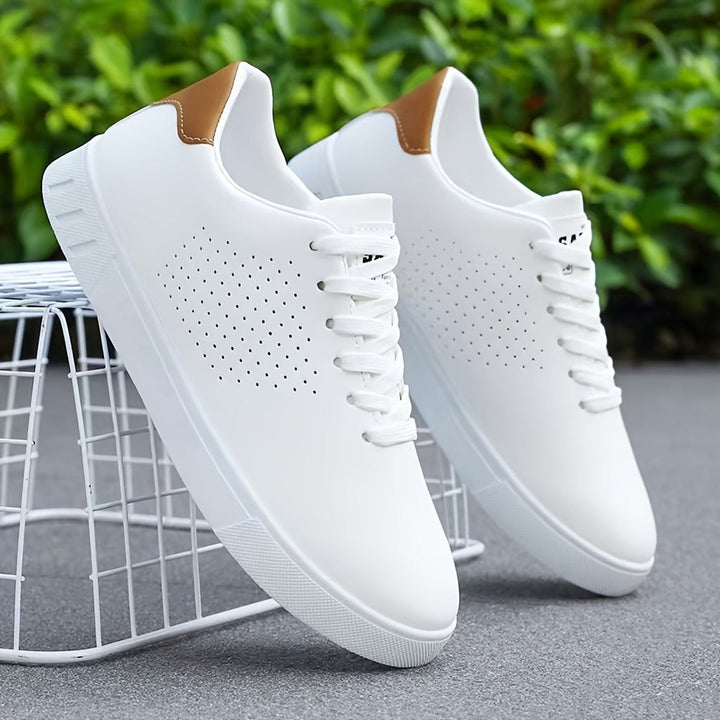 Men's Perforated Court Trainers – Minimalist Everyday Sneakers