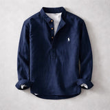 Men's Washed Linen Shirt – Tailored Long-Sleeve Summer Shirt