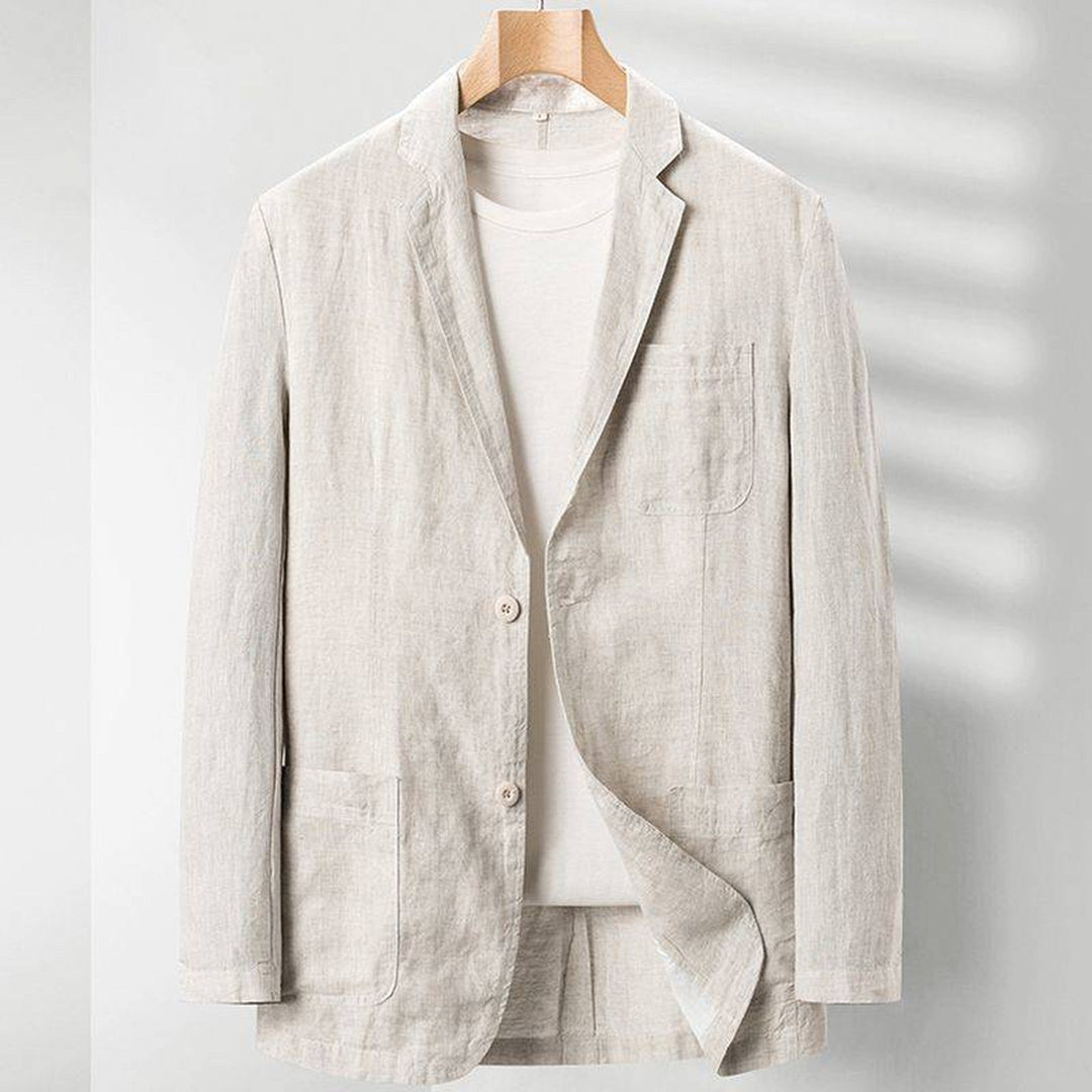 Men's Linen Blazer – Unstructured Two-Button Summer Sport Coat – view 2
