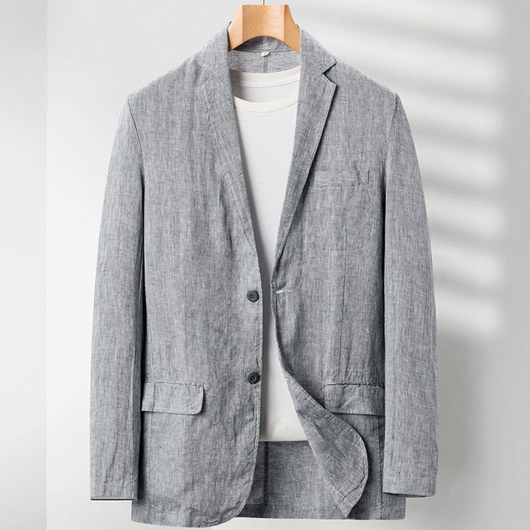 Men's Linen Blazer – Unstructured Two-Button Summer Sport Coat – view 3