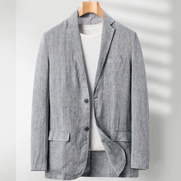 Men's Linen Blazer – Unstructured Two-Button Summer Sport Coat – view 3