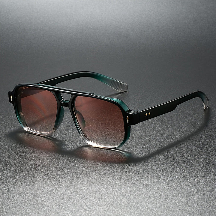 Men's Aviator Sunglasses – UV400 Double-Bridge Frames – Rosewood Fade