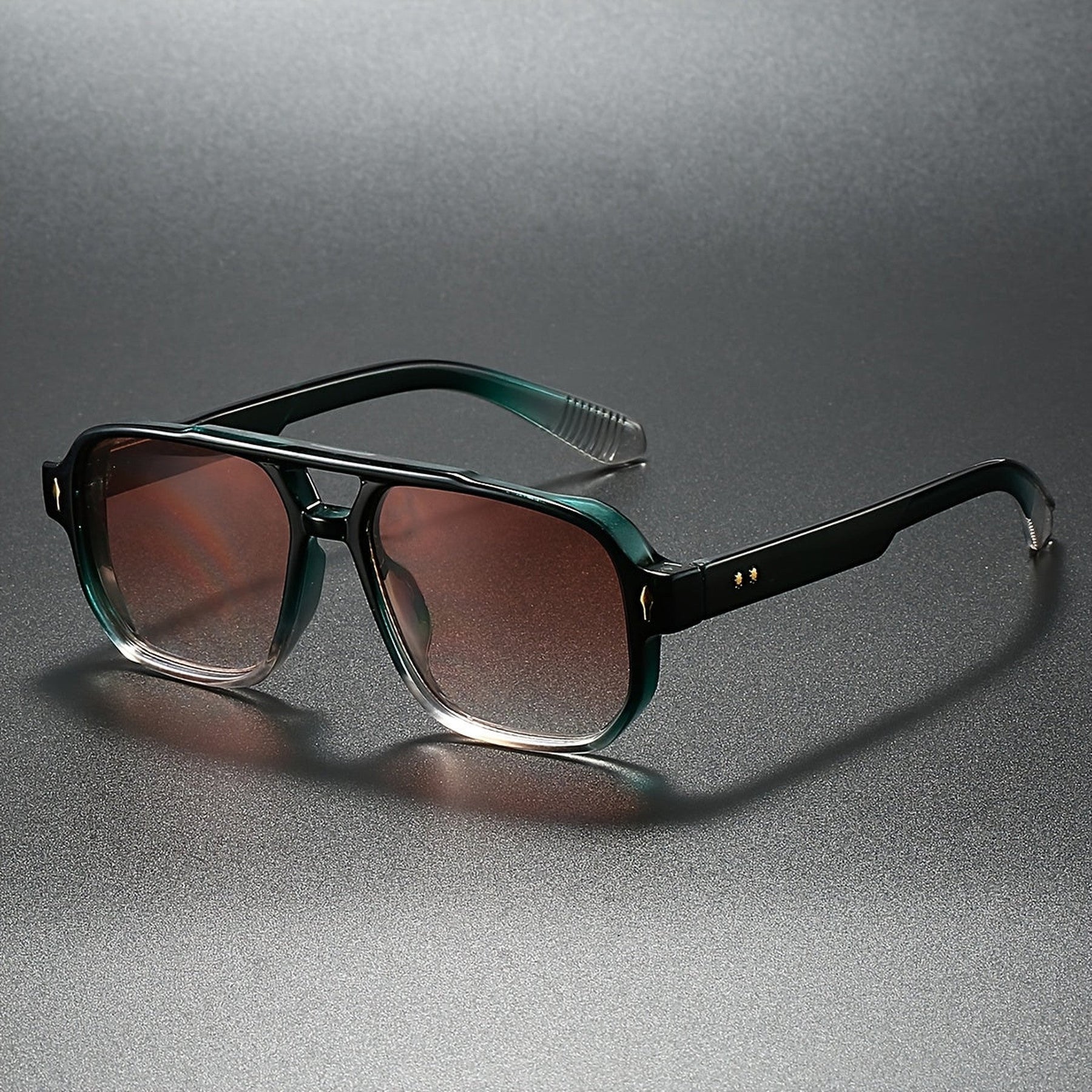 Men's Aviator Sunglasses – UV400 Double-Bridge Frames – Rosewood Fade