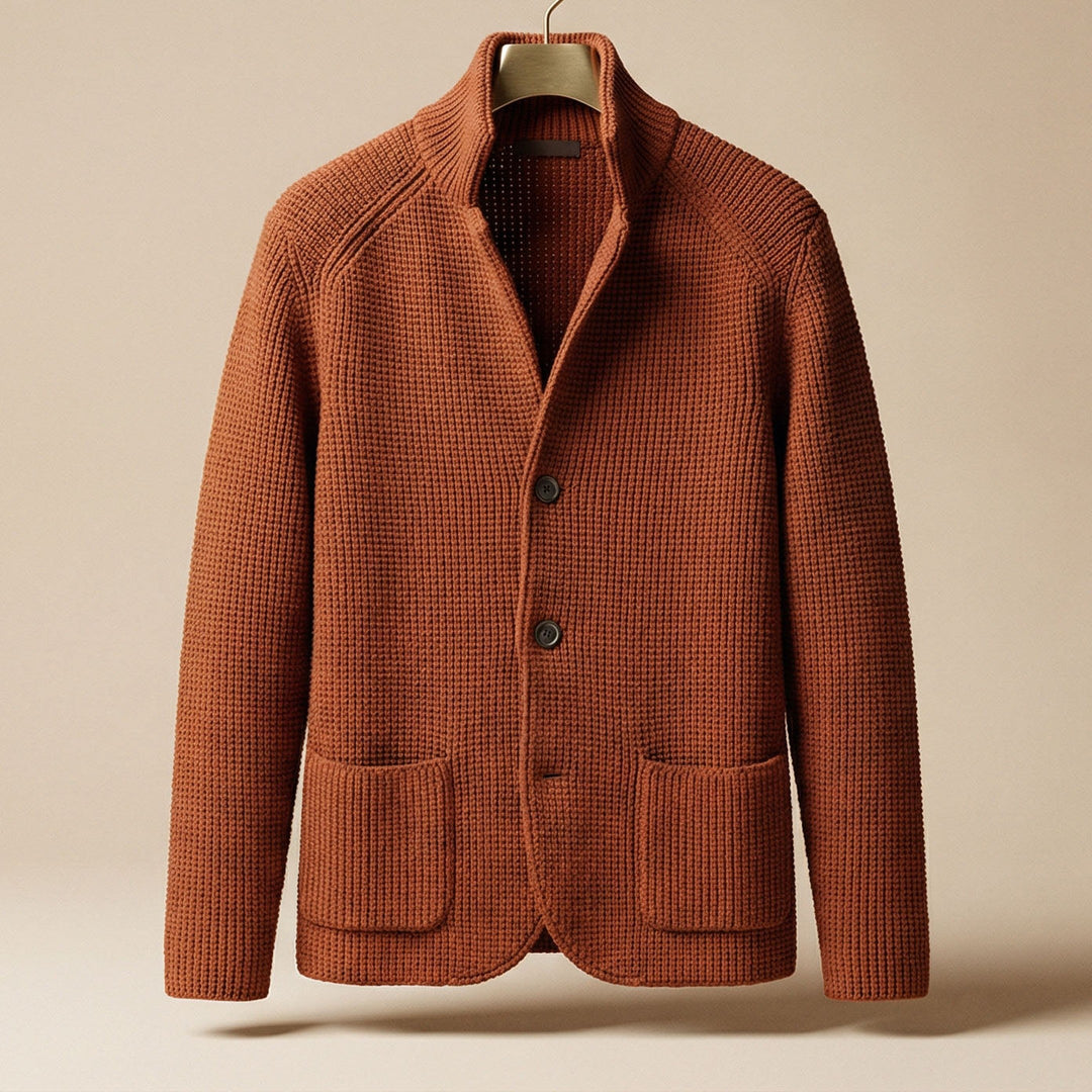Men's Knit Cardigan – Button-Front Tailored Layering Jumper – view 2