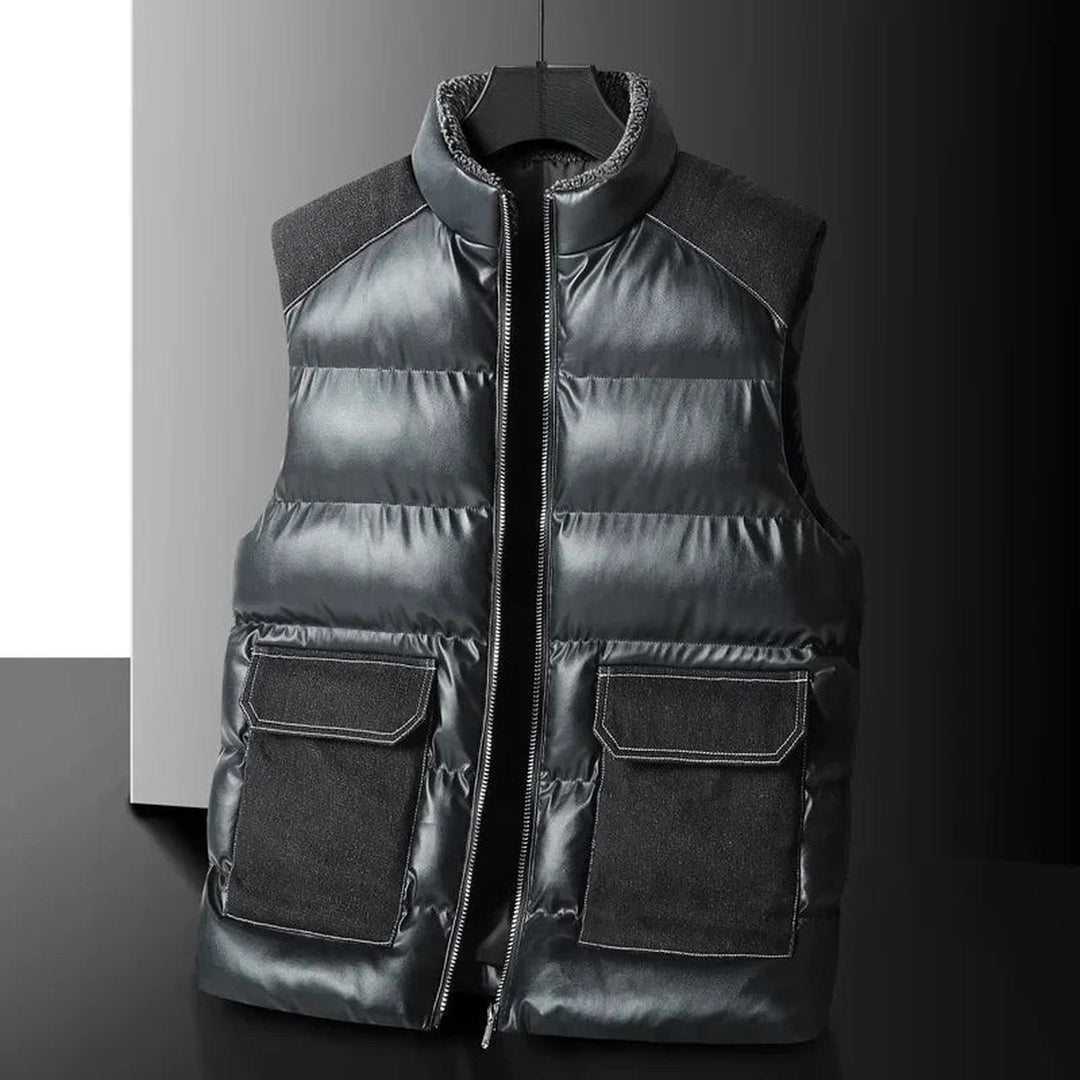 Men's Padded Gilet – Quilted Insulated Vest with Stand Collar – view 2