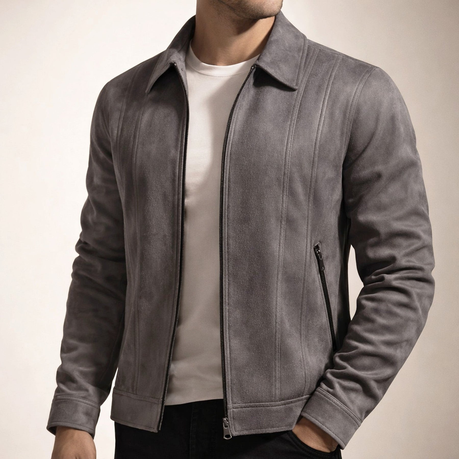 Men's Marseille Suede Jacket – Vintage-Finish Casual Layering – view 2