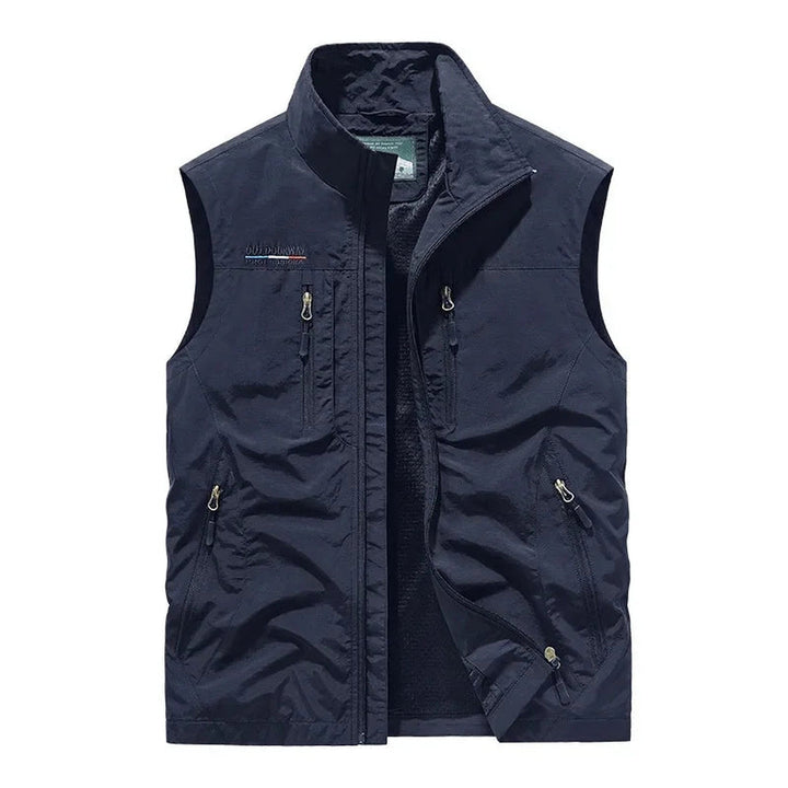 Men's Multi-Pocket Utility Gilet – Lightweight Nylon Vest – view 3