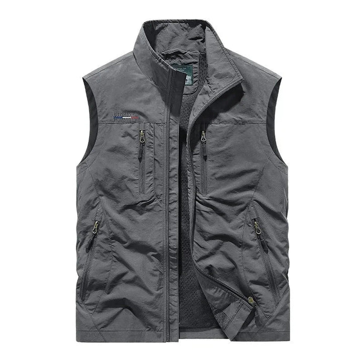 Men's Multi-Pocket Utility Gilet – Lightweight Nylon Vest – view 4