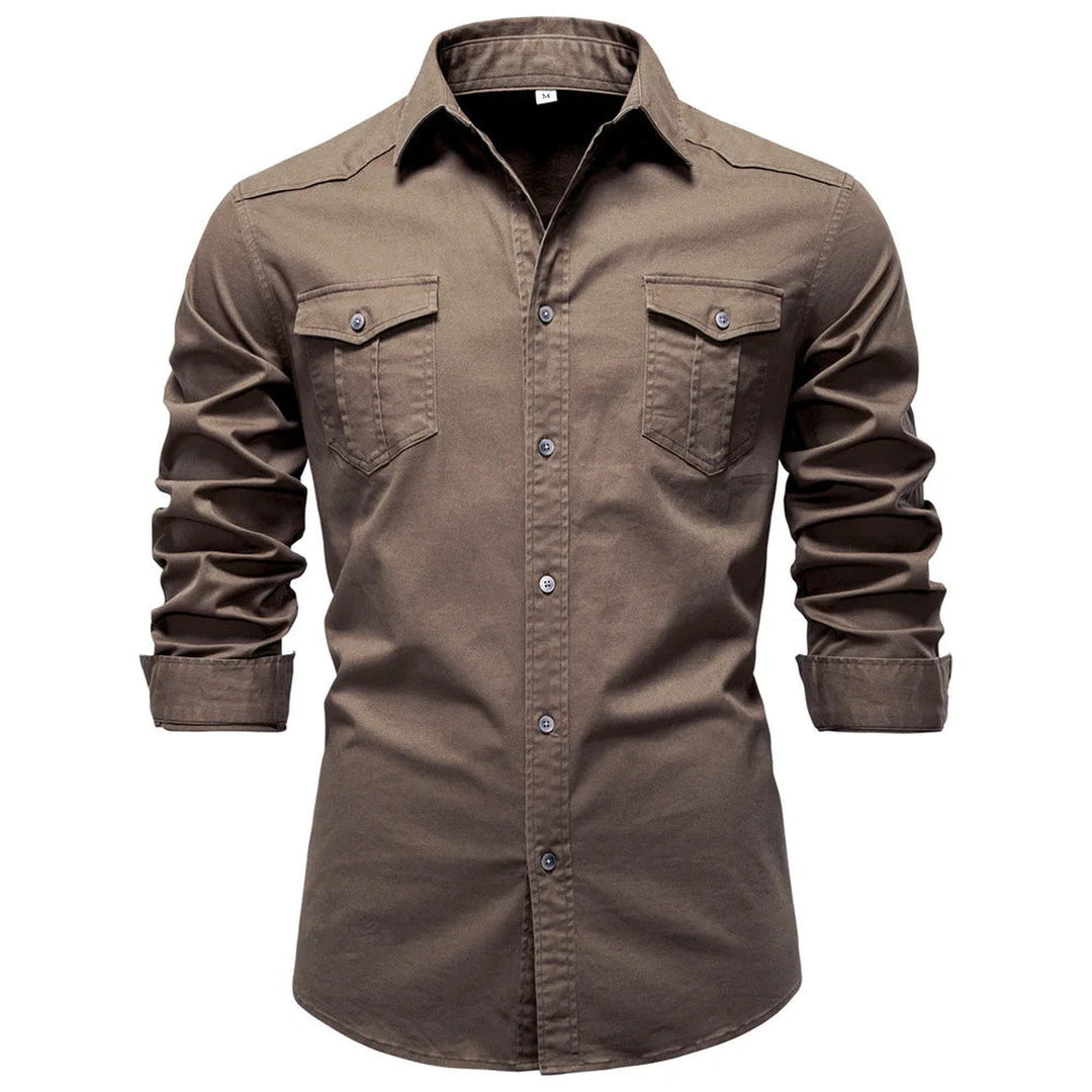 Men's Cotton Utility Overshirt – Heavyweight Workwear Shirt – view 3