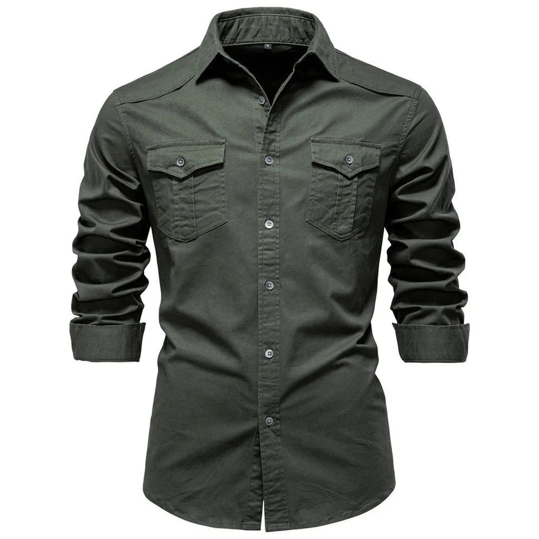 Men's Cotton Utility Overshirt – Heavyweight Workwear Shirt – view 6