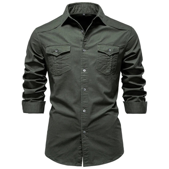 Men's Cotton Utility Overshirt – Heavyweight Workwear Shirt – view 6