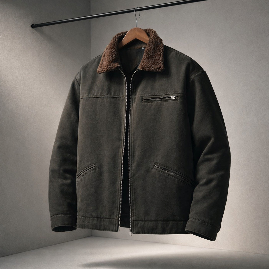 Men's Sherpa-Lined Denim Jacket – Warm Casual Trucker – view 3