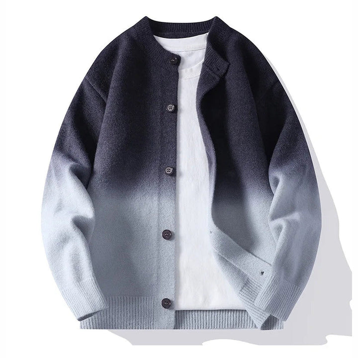 Men's Ombre Knit Cardigan – Button-Front Layering Jumper – view 2