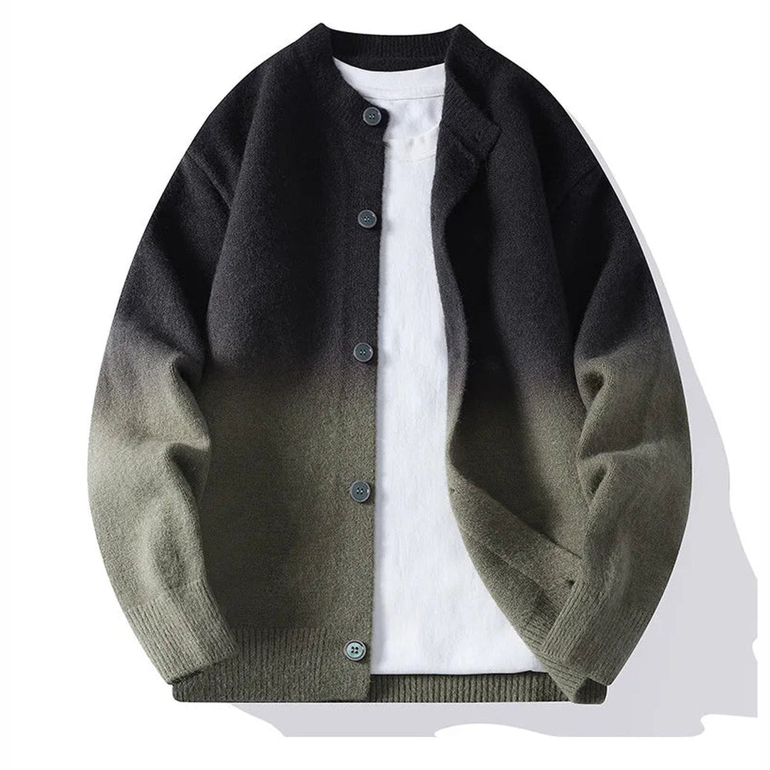 Men's Ombre Knit Cardigan – Button-Front Layering Jumper – view 3