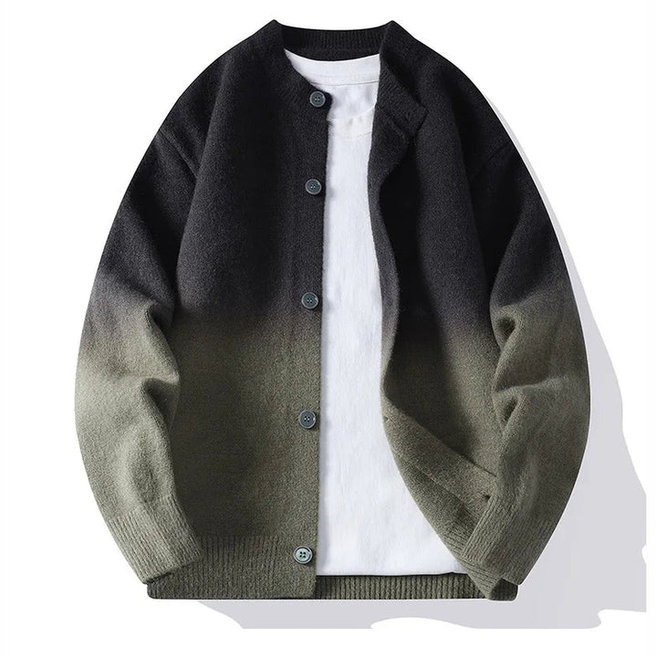 Men's Ombre Knit Cardigan – Button-Front Layering Jumper – view 3