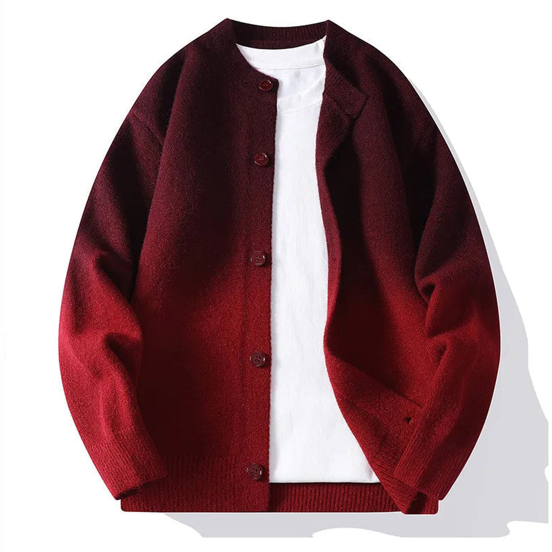 Men's Ombre Knit Cardigan – Button-Front Layering Jumper – view 4