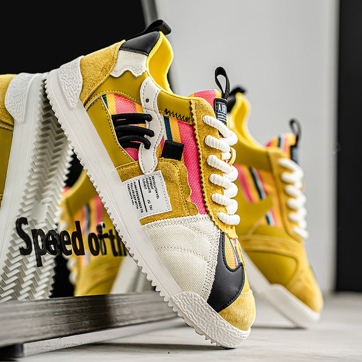 Men's Retro Sneakers – Colour-Block Suede Trainers – view 11