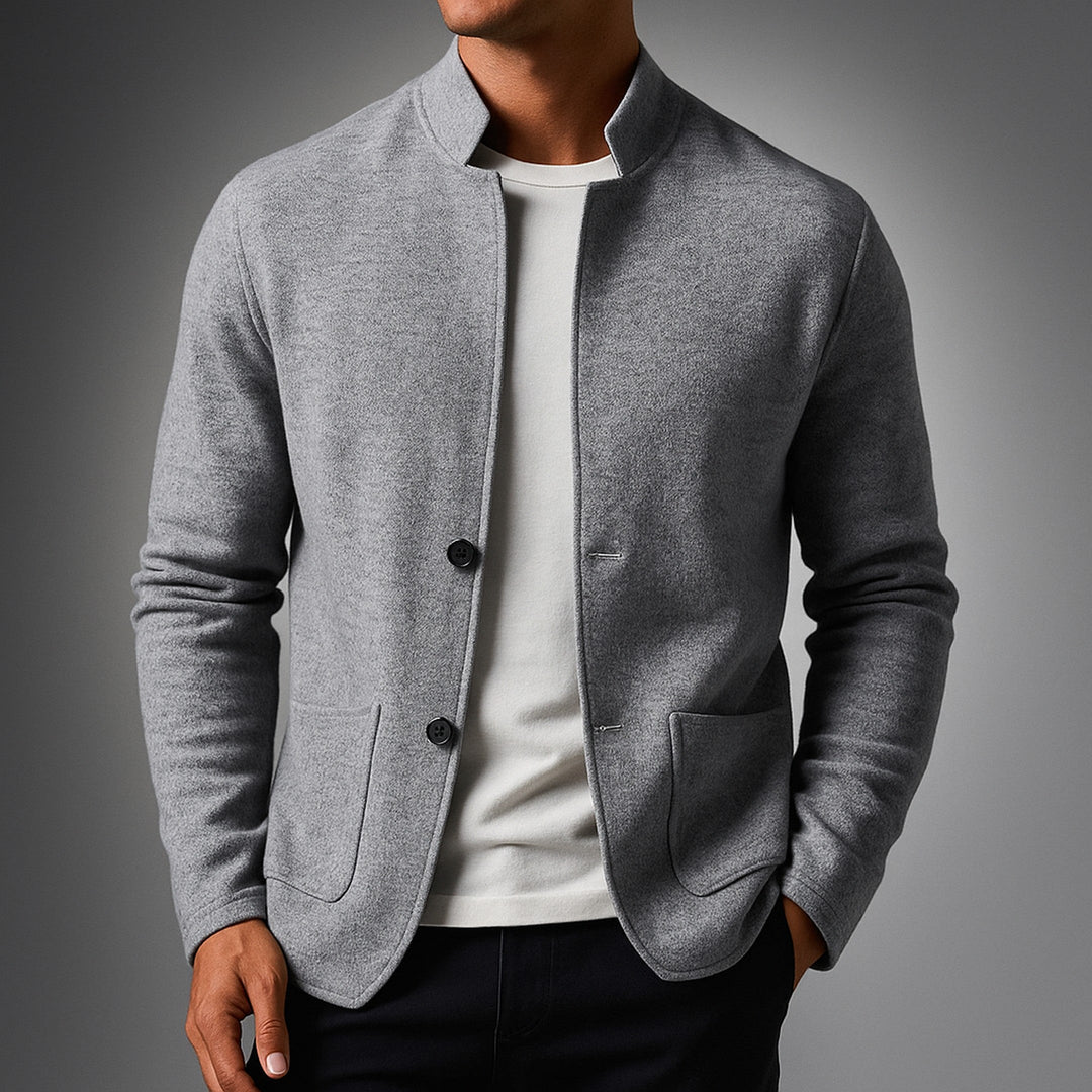 Men's Knit Mandarin Collar Cardigan – Smart Layering Knitwear – view 2