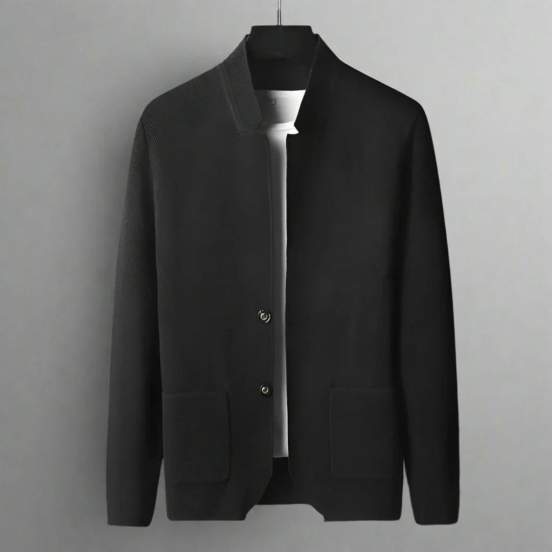 Men's Knit Mandarin Collar Cardigan – Smart Layering Knitwear – view 4
