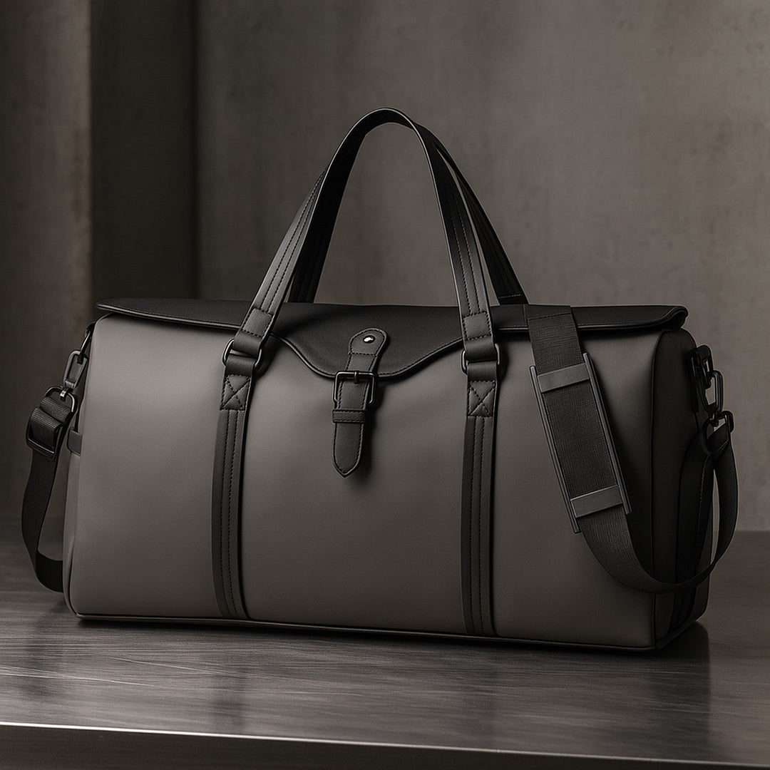 Men's Leather Trim Weekender Duffle - Travel Holdall Bag – view 2