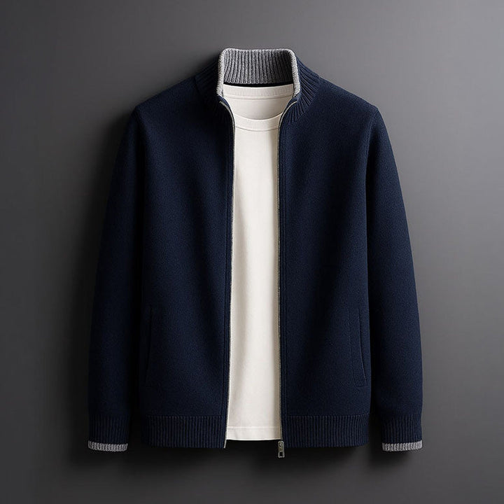 Men's Merino Wool Full-Zip Cardigan - Smart Layering Knit – view 3