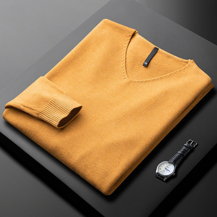Men's Cashmere-Blend V-Neck Jumper – Layering Knitwear – view 3