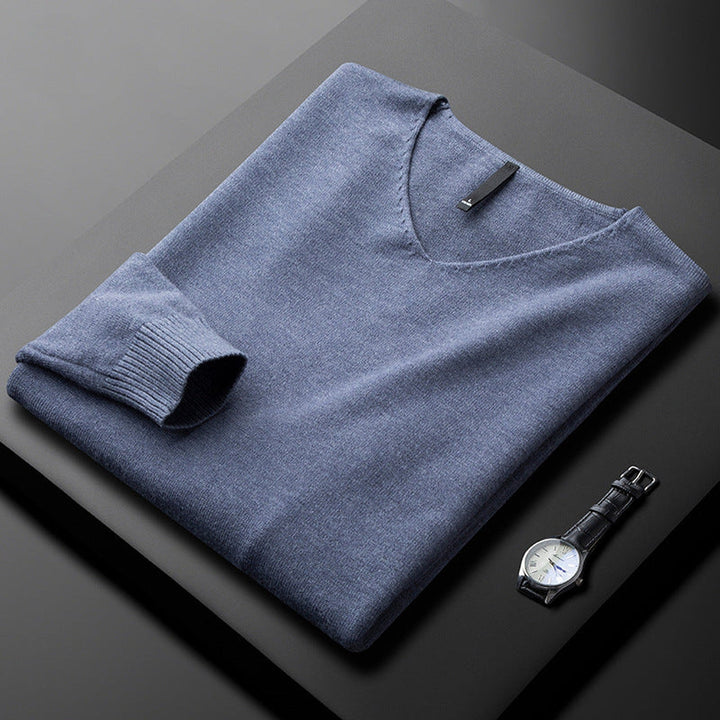 Men's Cashmere-Blend V-Neck Jumper – Layering Knitwear – view 4