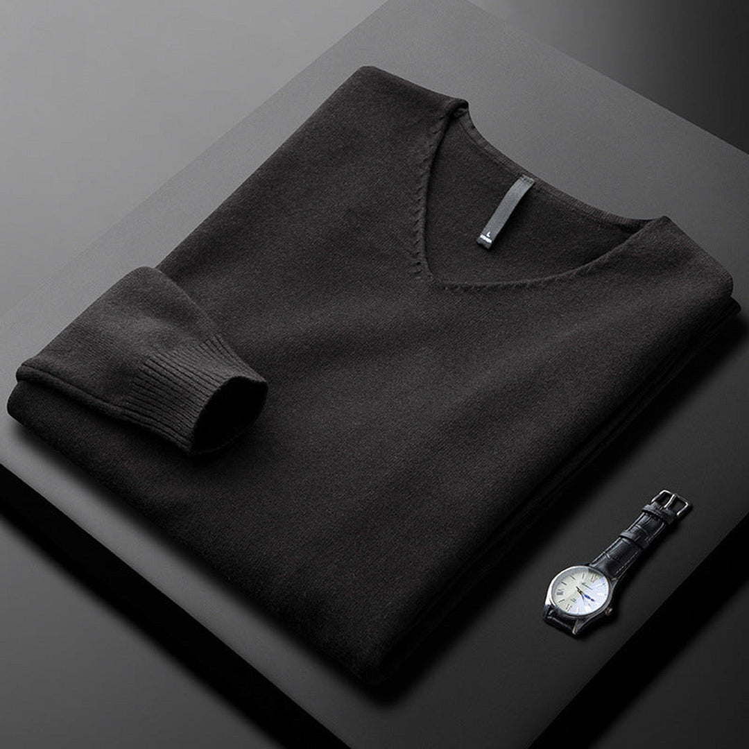 Men's Cashmere-Blend V-Neck Jumper – Layering Knitwear – view 5