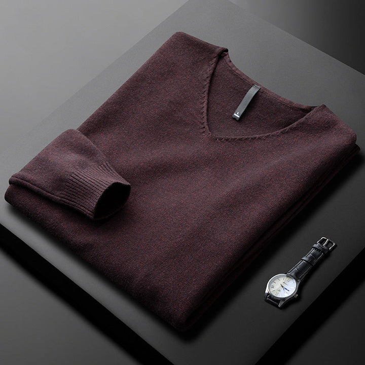 Men's Cashmere-Blend V-Neck Jumper – Layering Knitwear – view 6