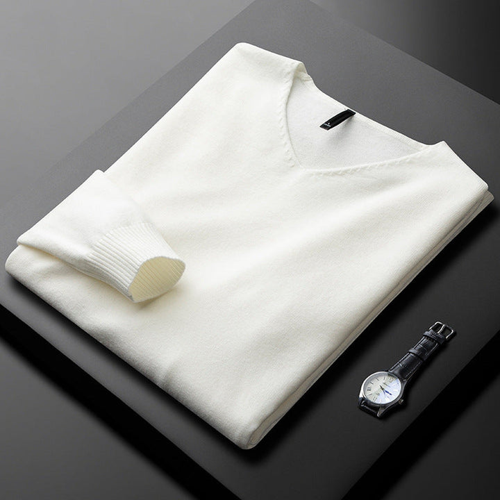 Men's Cashmere-Blend V-Neck Jumper – Layering Knitwear – view 7