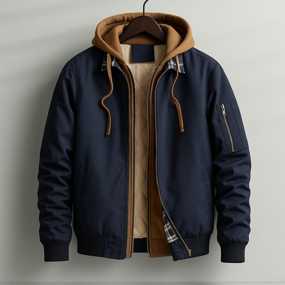 Men's Quilted Hooded Jacket – Water-Resistant Layering Coat – view 2