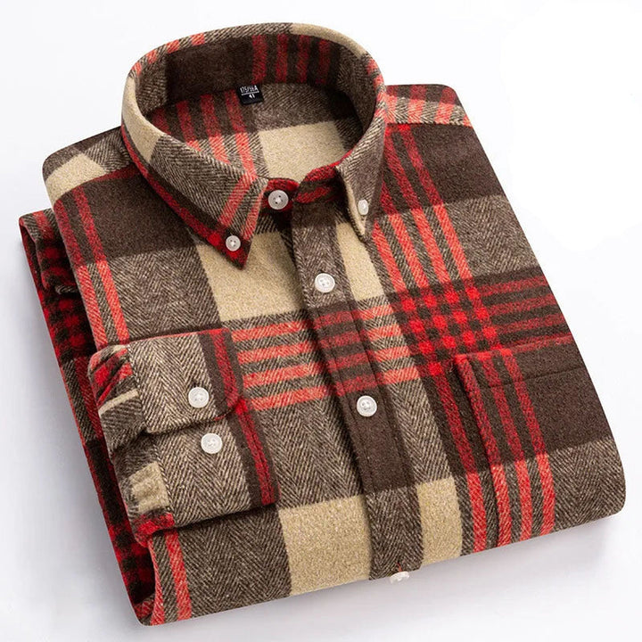 Men's Brushed Cotton Flannel Shirt – Casual Overshirt – view 5