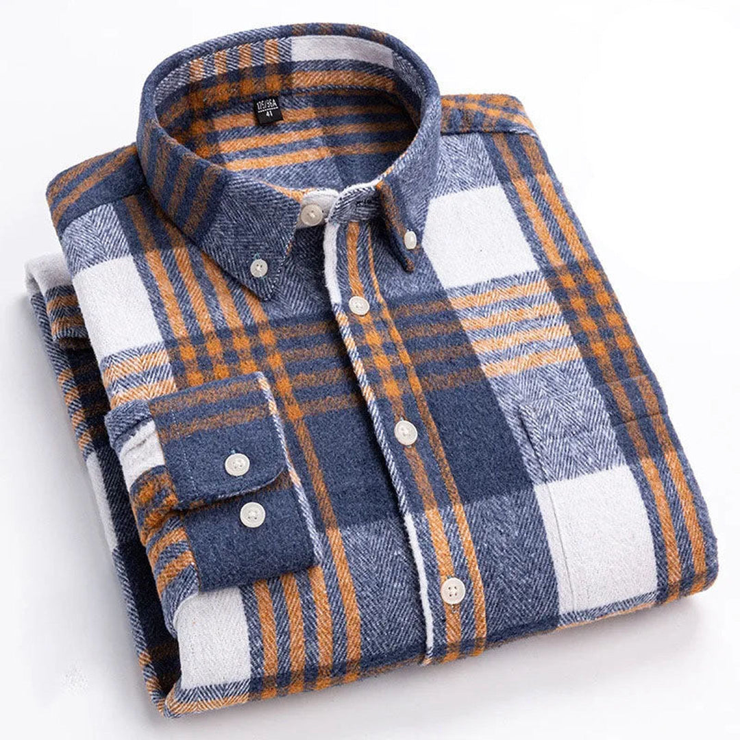 Men's Brushed Cotton Flannel Shirt – Casual Overshirt – view 6