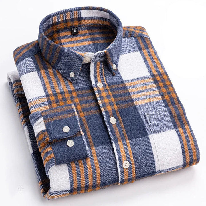 Men's Brushed Cotton Flannel Shirt – Casual Overshirt – view 6