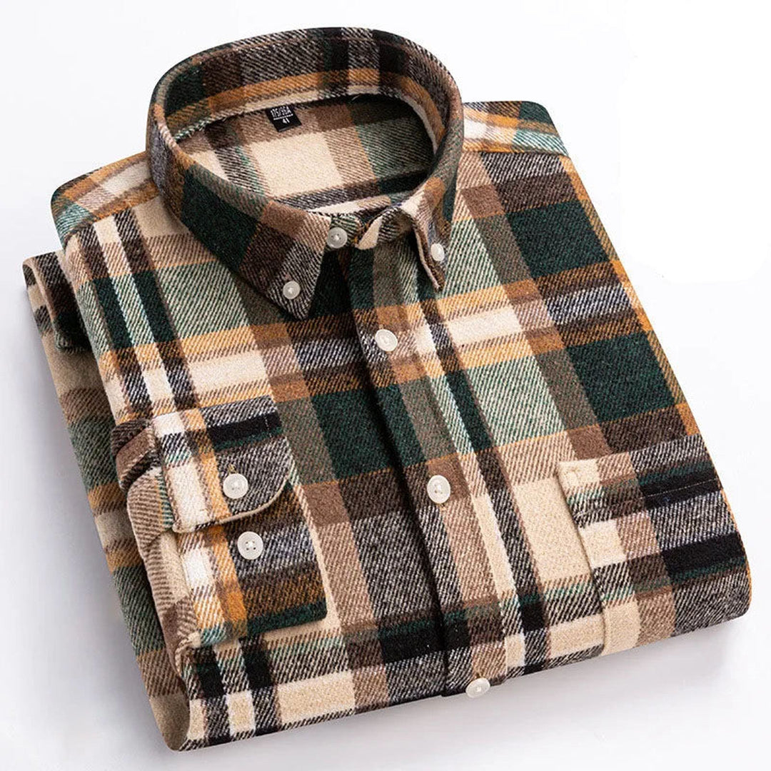 Men's Brushed Cotton Flannel Shirt – Casual Overshirt – view 7