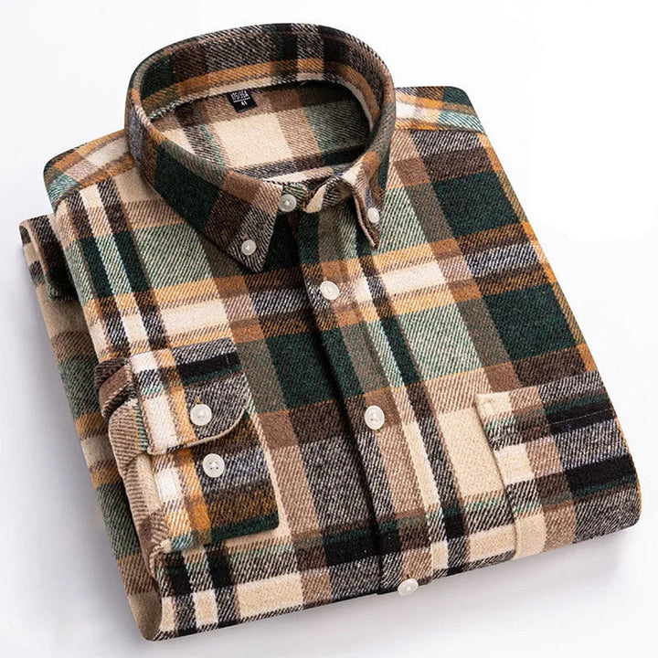 Men's Brushed Cotton Flannel Shirt – Casual Overshirt – view 7
