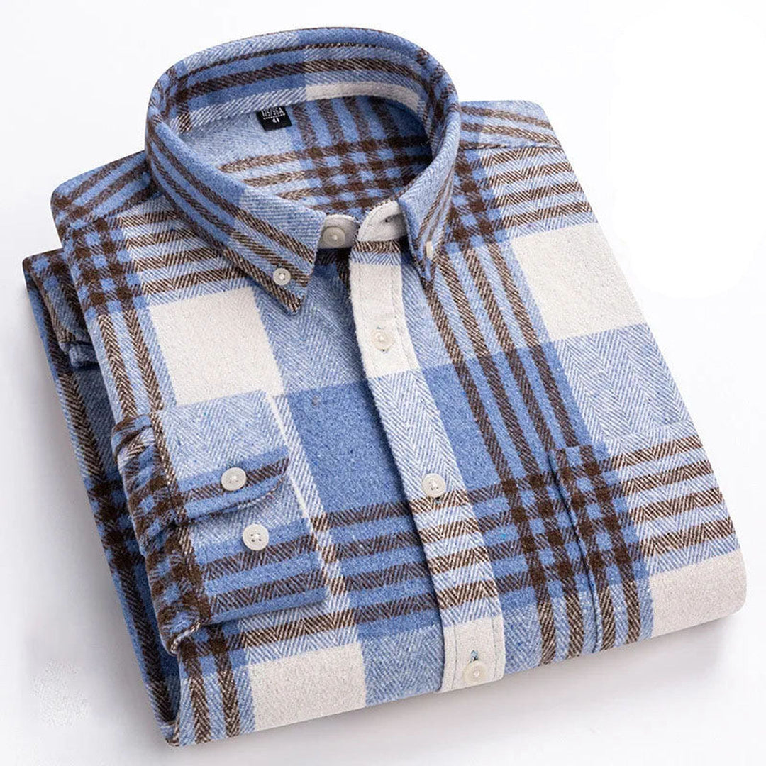Men's Brushed Cotton Flannel Shirt – Casual Overshirt – view 8