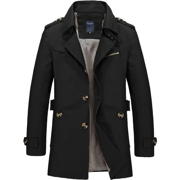 Men's Cotton Trench Coat – Single-Breasted Classic Mac – view 6