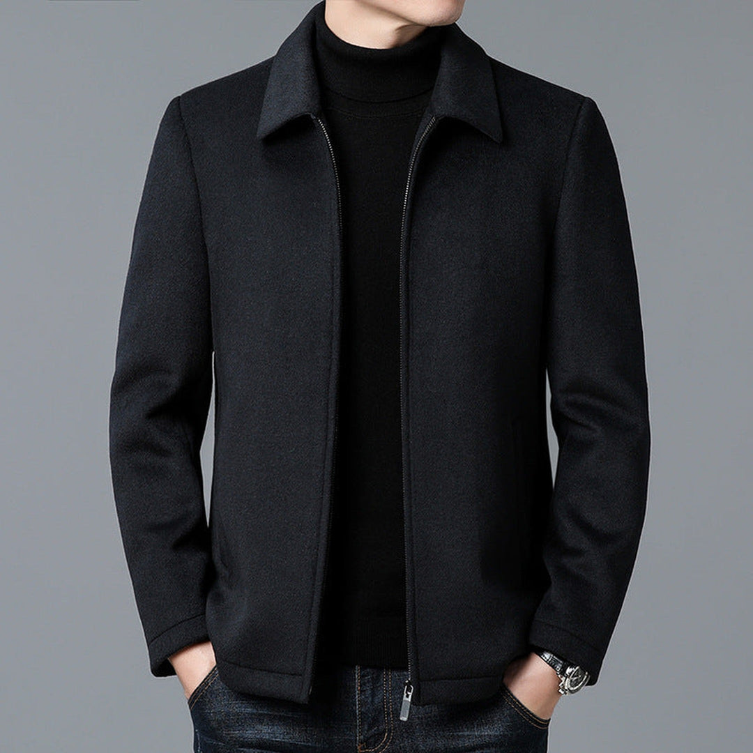 Men's Wool-Blend Jacket – Lined Zip-Up Layer for City & Travel – view 2
