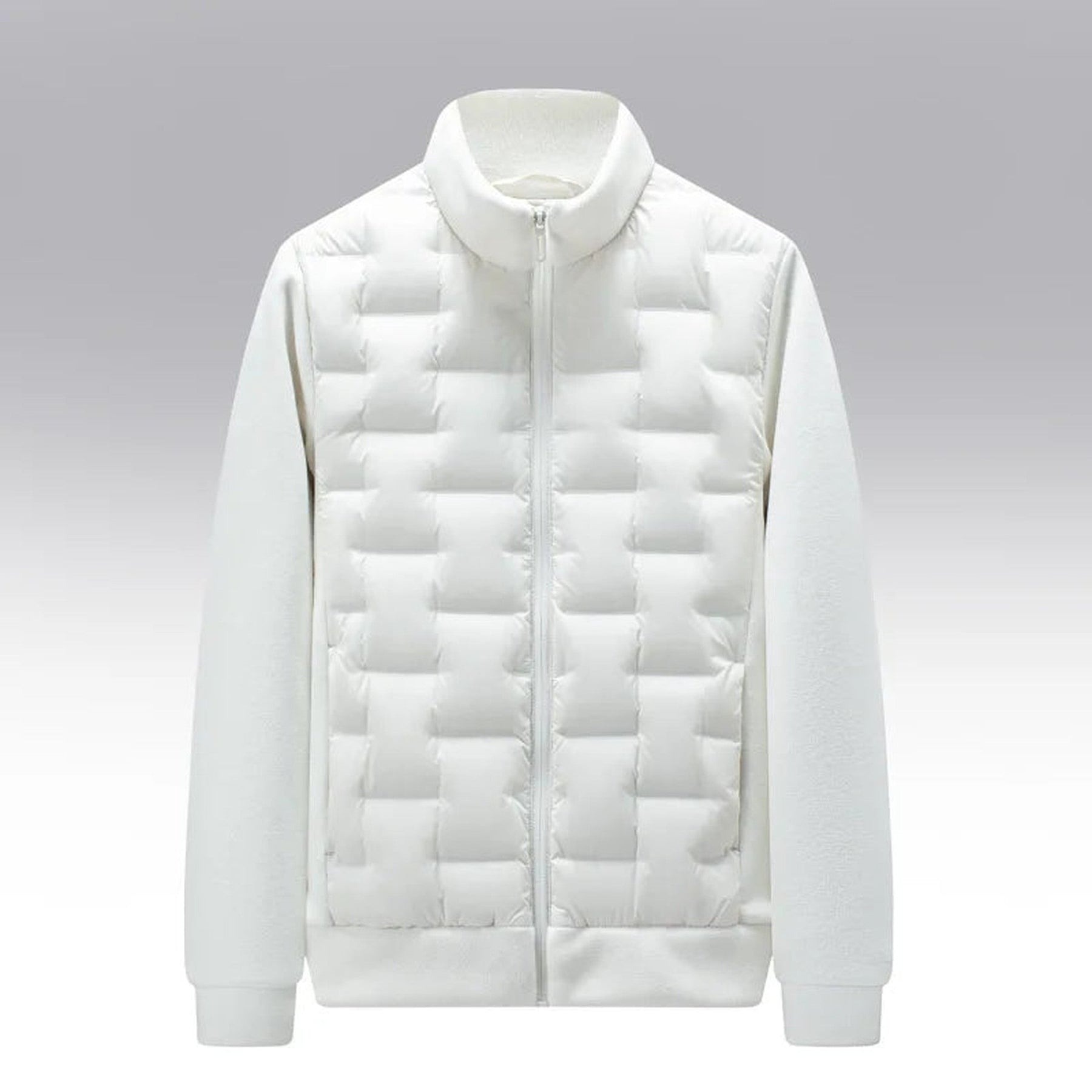 Men's Quilted Jacket – Fleece-Sleeve Insulated Hybrid Layer – view 6
