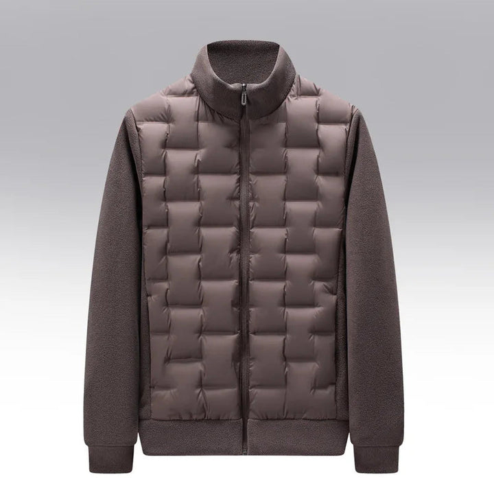Men's Quilted Jacket – Fleece-Sleeve Insulated Hybrid Layer – view 4