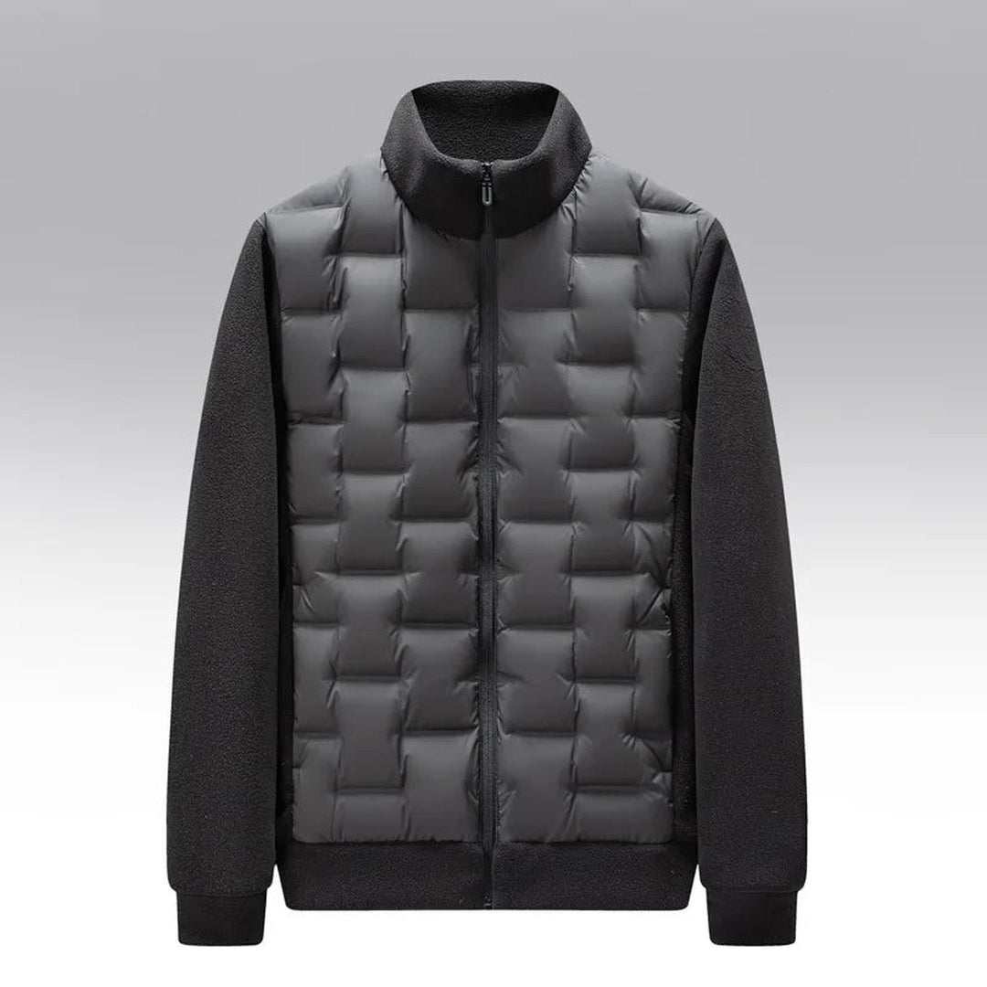 Men's Quilted Jacket – Fleece-Sleeve Insulated Hybrid Layer – view 7