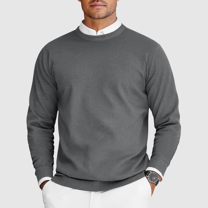 Men's Lightweight Knit Crewneck Jumper – Everyday Layering – Grey