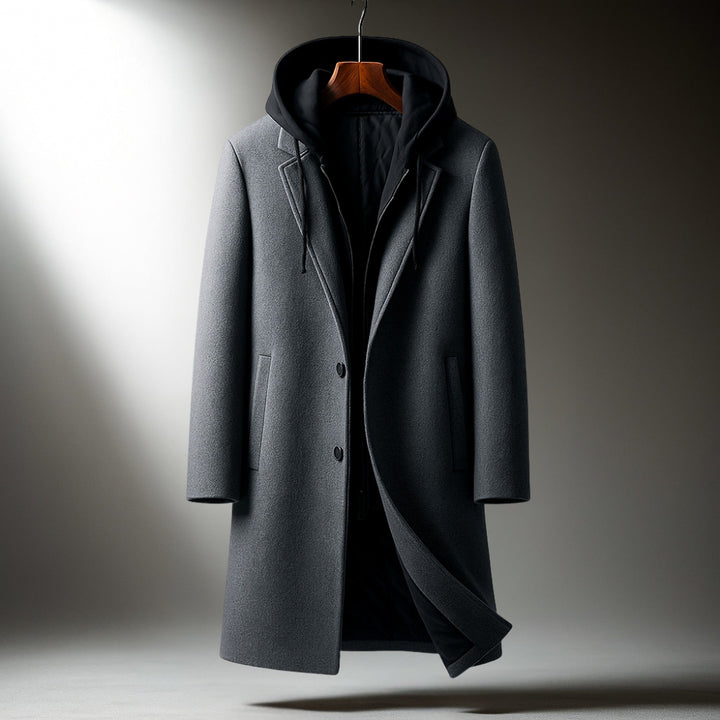 Men's Wool Blend Overcoat – Hooded Insert City Coat – view 6