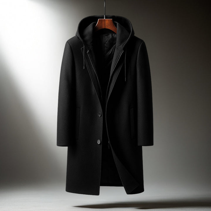 Men's Wool Blend Overcoat – Hooded Insert City Coat – view 7