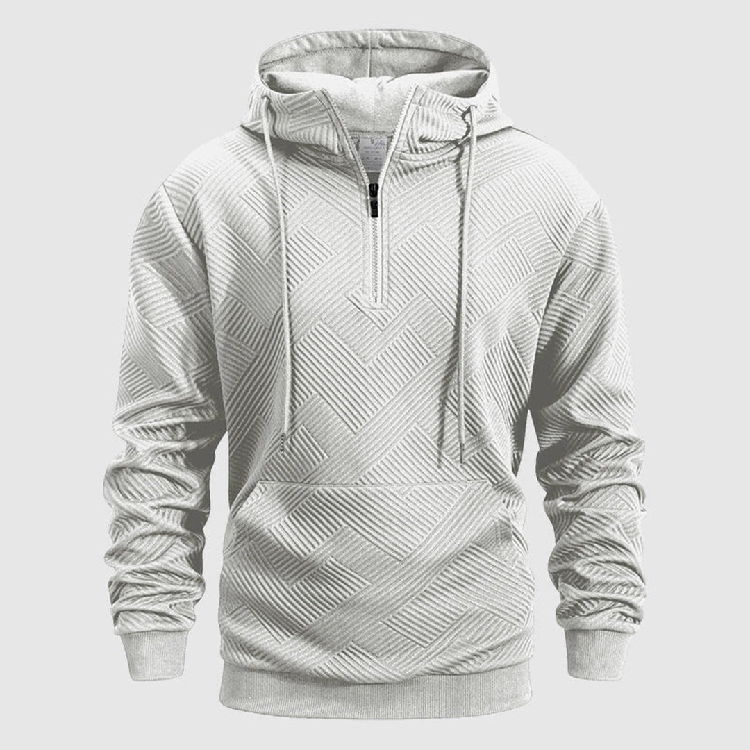 Men's Textured Knit Quarter-Zip Hoodie – Smart Casual Layering – view 2