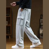 Men's Cotton-Blend Cargo Joggers – Relaxed Wide-Leg Comfort