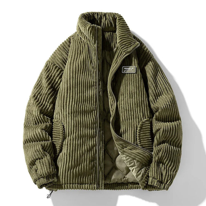 Men's Corduroy Jacket – Quilted Lining – Funnel Neck Warmth – view 3