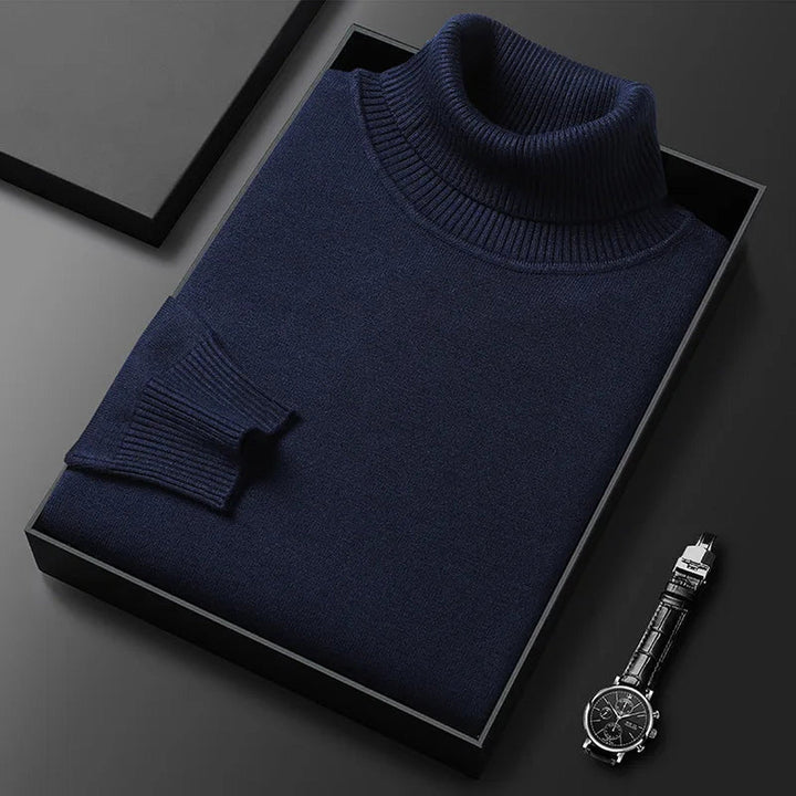 Men's Cashmere Blend Turtleneck Jumper – Warm Winter Layering – view 4