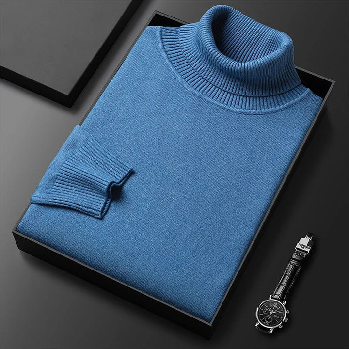 Men's Cashmere Blend Turtleneck Jumper – Warm Winter Layering – view 6